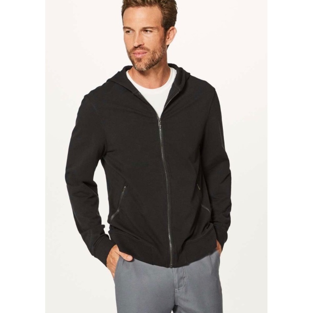 Lululemon Cross Cut Hoodie Men's 
Black Full Zip Size XL Activewear Jacket